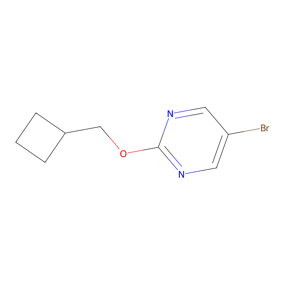 5-Bromo-2-(cyclobutylmethoxy)pyrimidine molecular structure, CAS 1935366-60-1