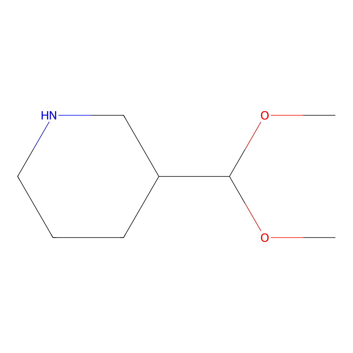 3-(Dimethoxymethyl)piperidine molecular structure, CAS 1935366-82-7
