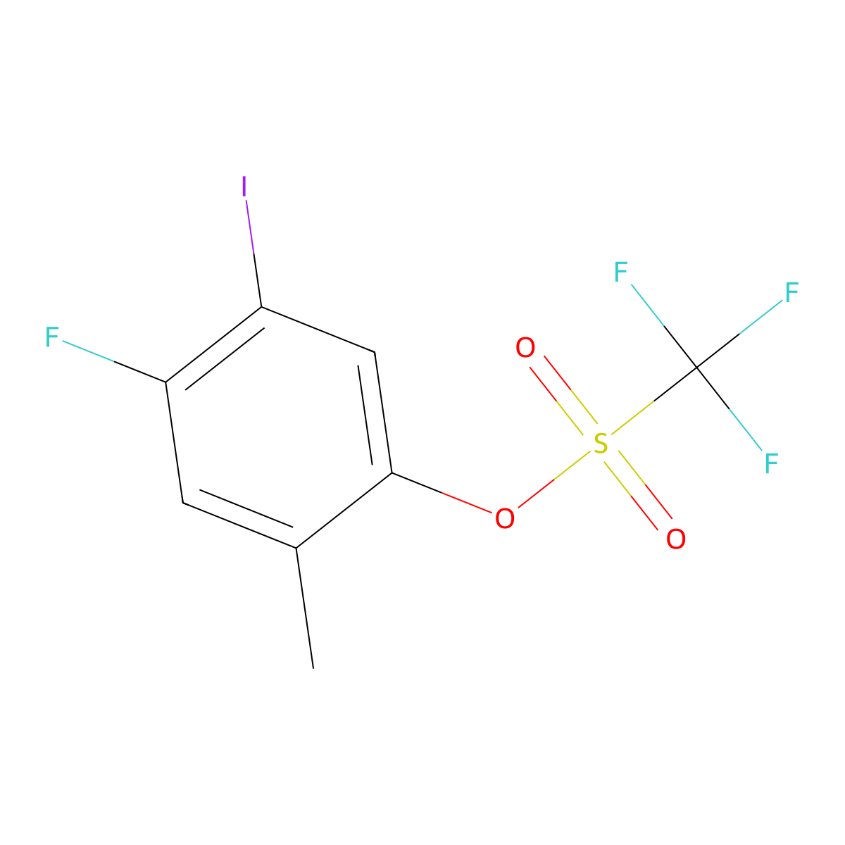 4-Fluoro-5-iodo-2-methylphenyl trifluoromethanesulphonate molecular structure, CAS 1935368-66-3