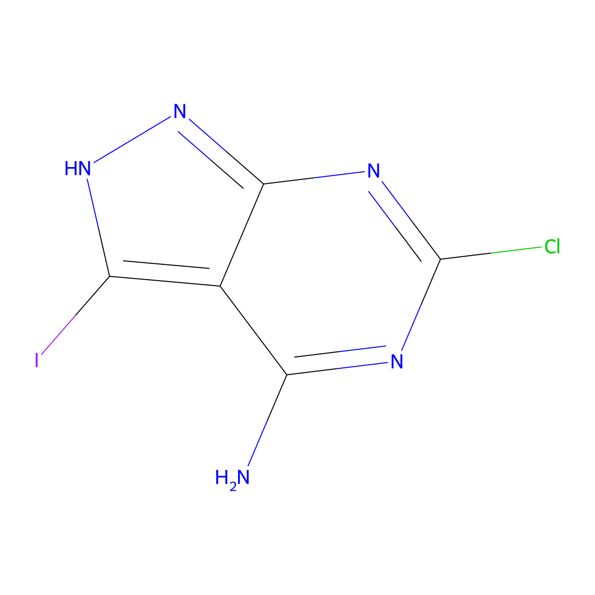 6-Chloro-3-iodo-1H-pyrazolo[3,4-d]pyrimidin-4-amine molecular structure, CAS 1935368-77-6
