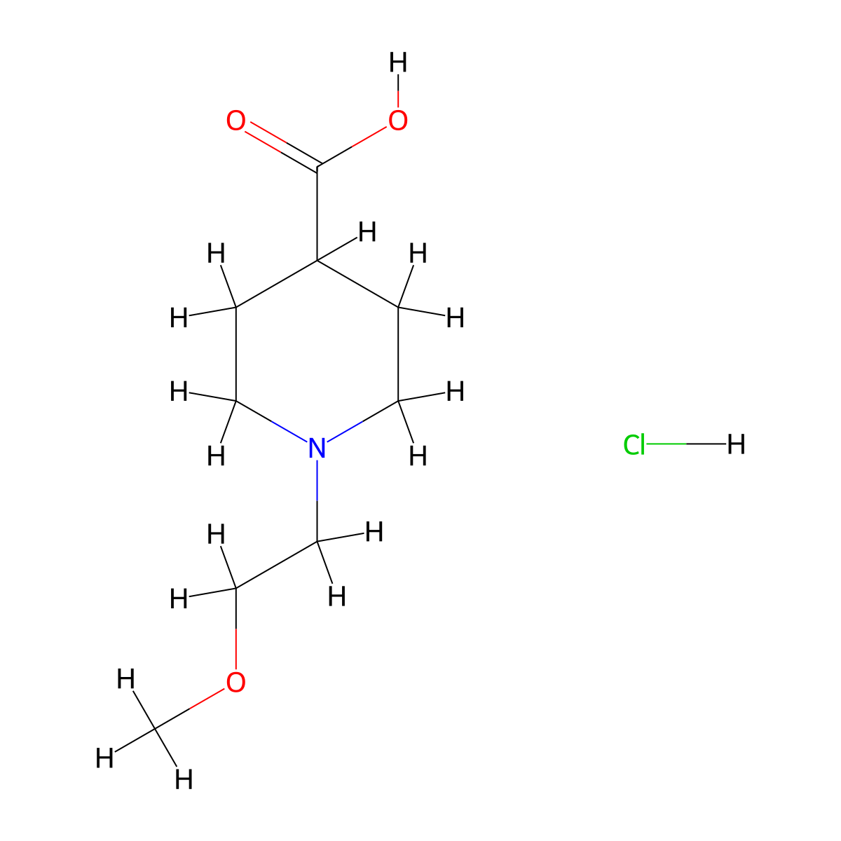 1-(2-Methoxyethyl)piperidine-4-carboxylic acid hydrochloride molecular structure, CAS 193537-80-3