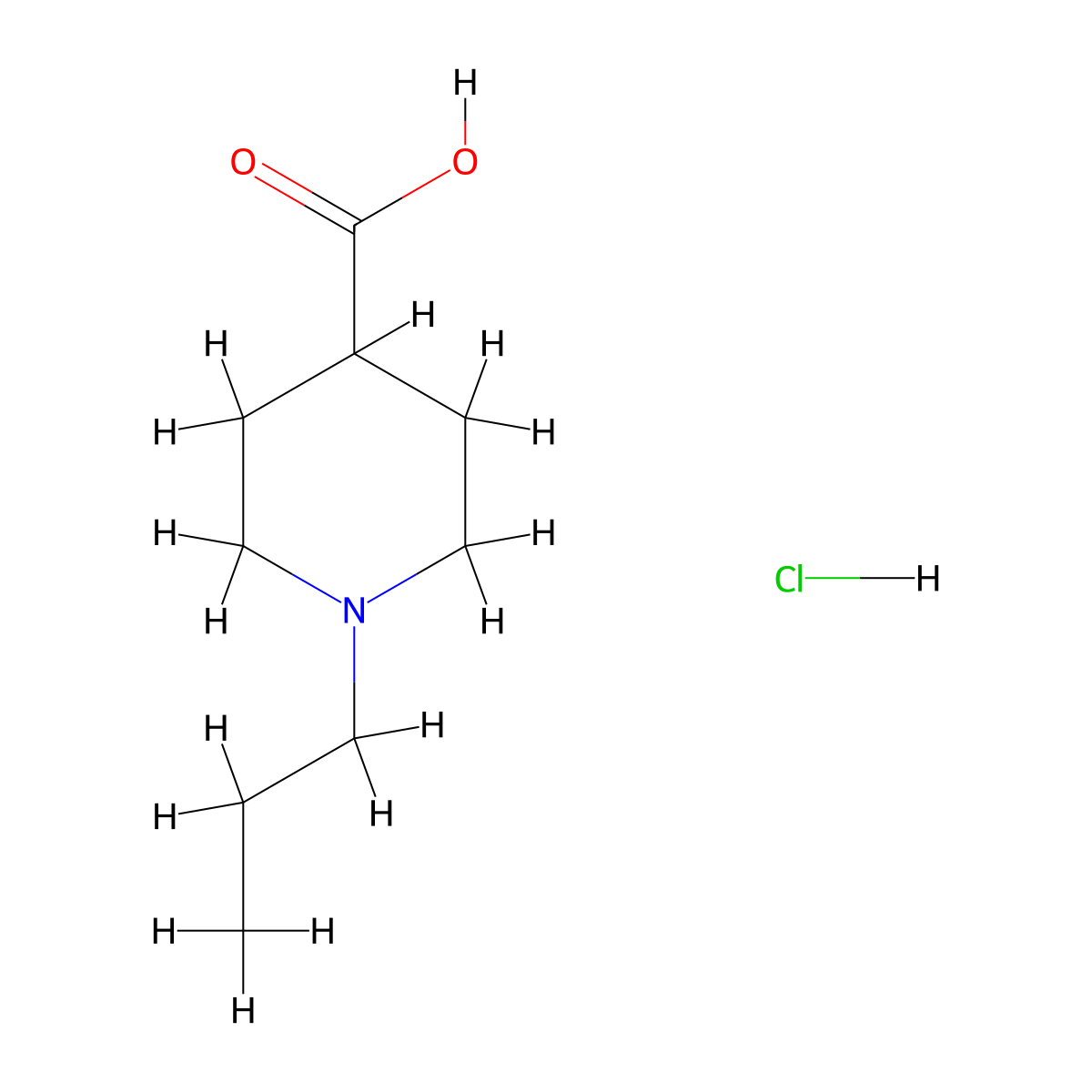 1-Propylpiperidine-4-carboxylic acid hydrochloride molecular structure, CAS 193537-82-5