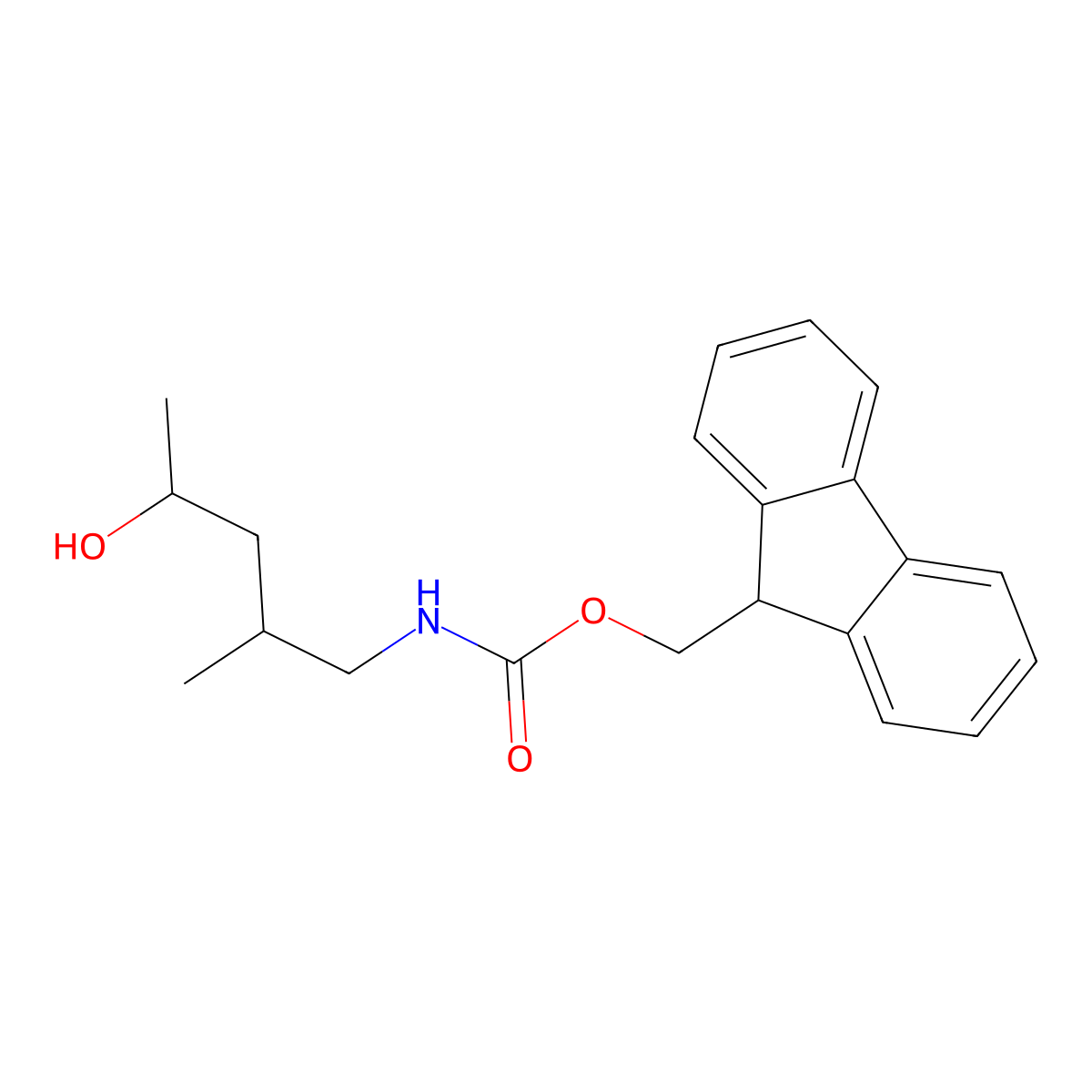(9H-fluoren-9-yl)methyl N-(4-hydroxy-2-methylpentyl)carbamate molecular structure, CAS 1935372-01-2