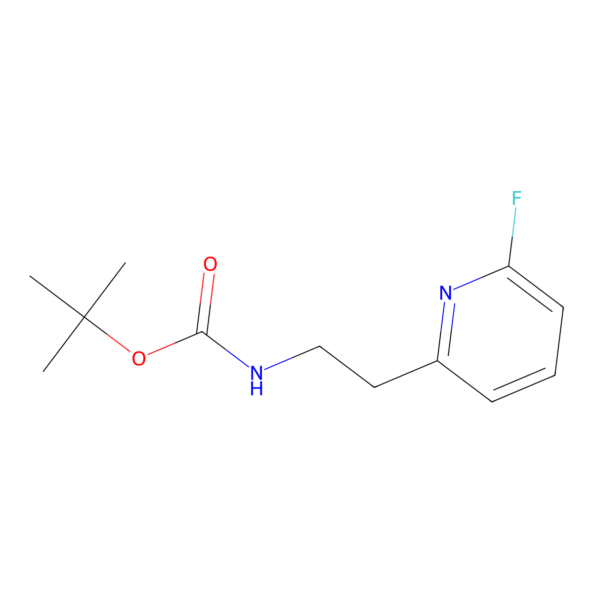 tert-butyl N-[2-(6-fluoropyridin-2-yl)ethyl]carbamate molecular structure, CAS 1935373-56-0