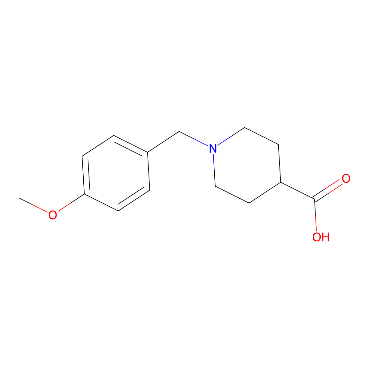 1-(4-Methoxybenzyl)piperidine-4-carboxylic acid molecular structure, CAS 193538-22-6