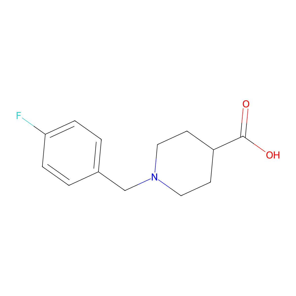 1-(4-Fluoro-benzyl)-piperidine-4-carboxylic acid molecular structure, CAS 193538-25-9