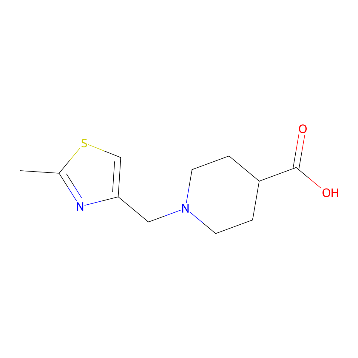 1-((2-Methyl-1,3-thiazol-4-yl)methyl)piperidine-4-carboxylic acid molecular structure, CAS 193538-32-8