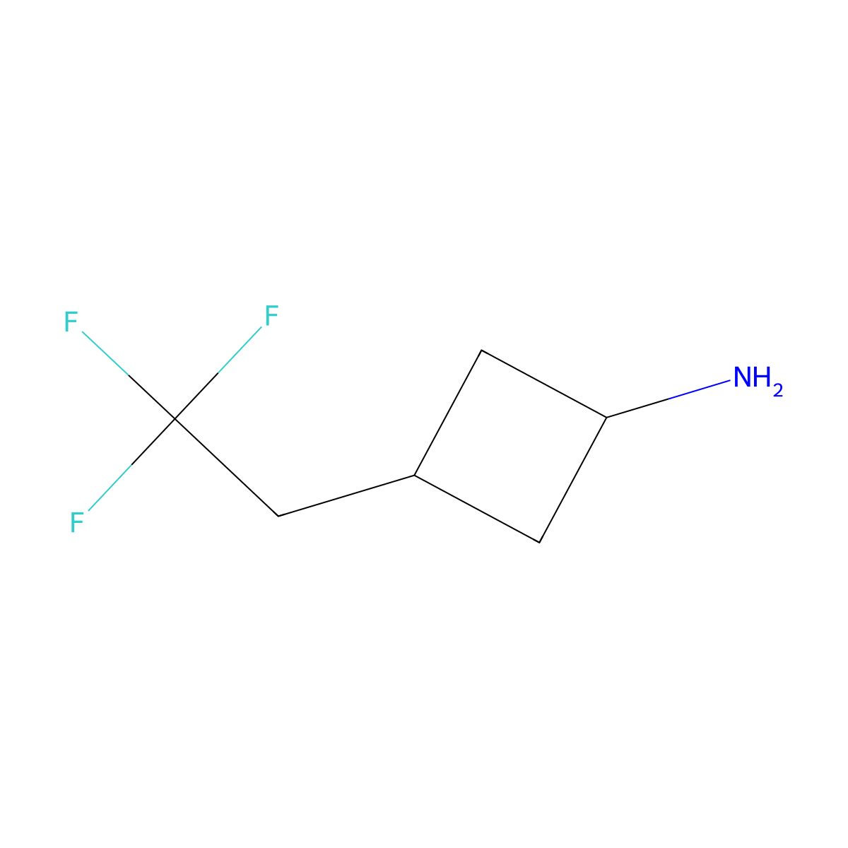 3-(2,2,2-Trifluoroethyl)cyclobutan-1-amine molecular structure, CAS 1935381-12-6