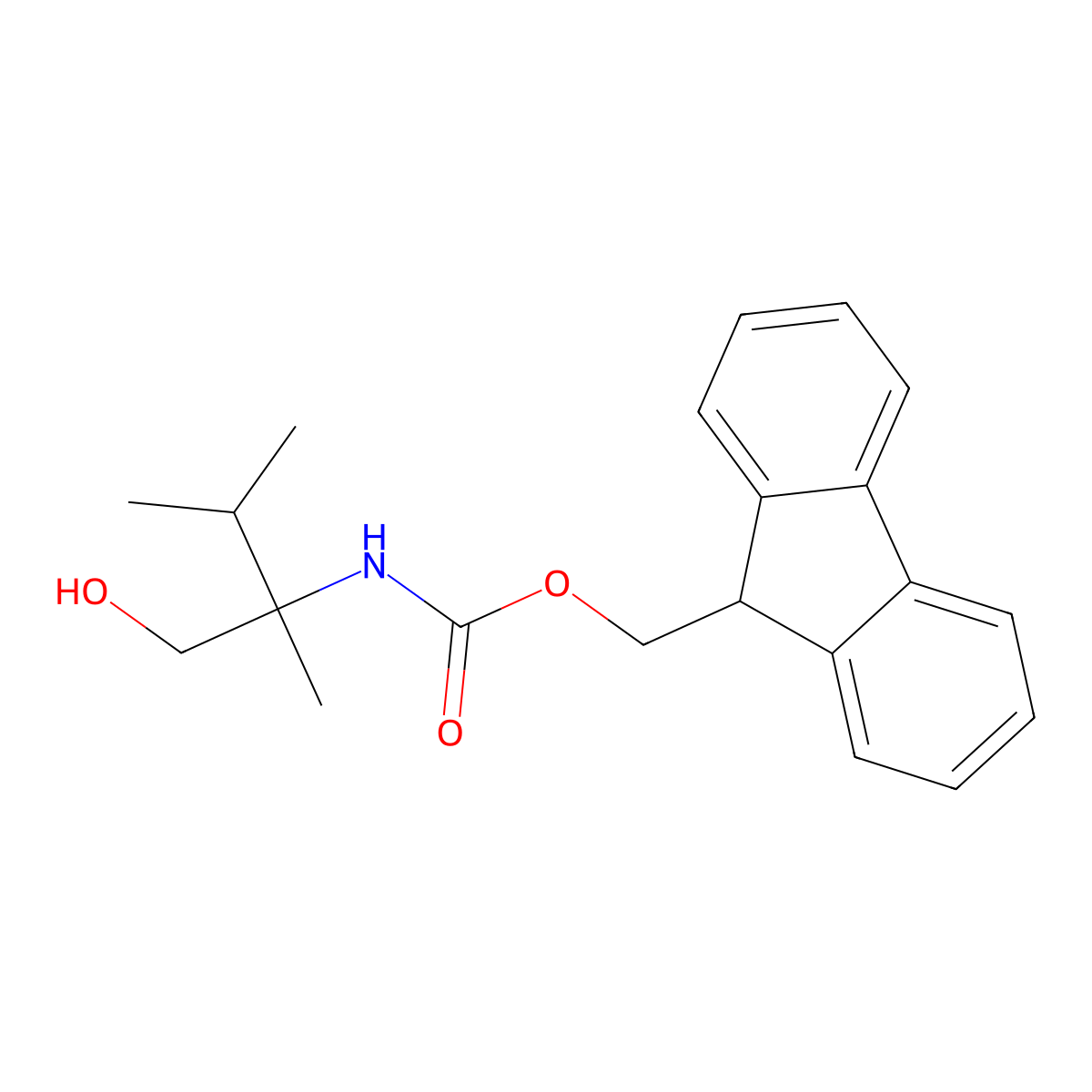 (9H-fluoren-9-yl)methyl N-(1-hydroxy-2,3-dimethylbutan-2-yl)carbamate molecular structure, CAS 1935384-30-7