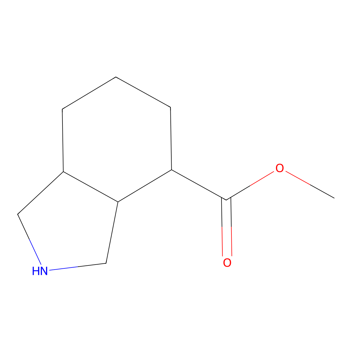 Methyl octahydro-1H-isoindole-4-carboxylate molecular structure, CAS 1935385-66-2