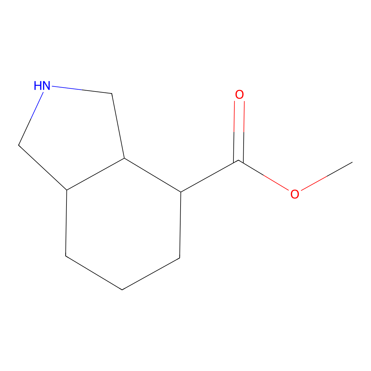 Methyl octahydro-1H-isoindole-4-carboxylate molecular structure, CAS 1935385-66-2
