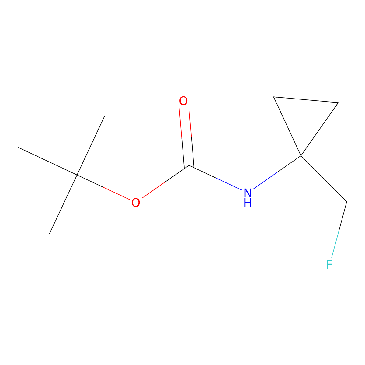 Tert-butyl (1-(fluoromethyl)cyclopropyl)carbamate molecular structure, CAS 1935385-93-5
