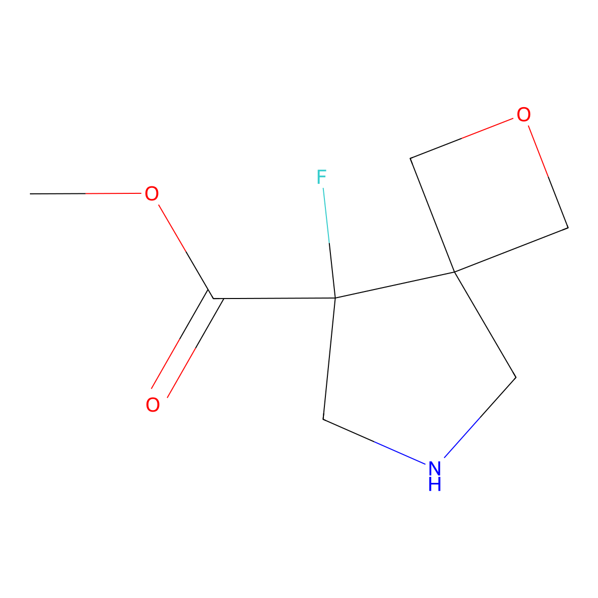 Methyl 8-fluoro-2-oxa-6-azaspiro[3.4]octane-8-carboxylate molecular structure, CAS 1935389-05-1