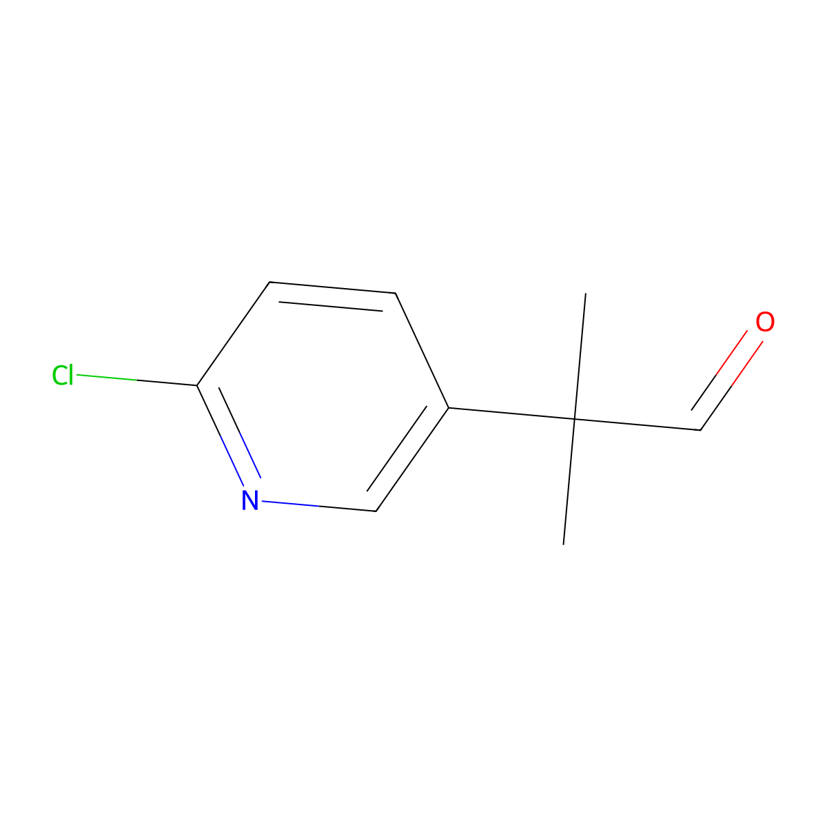 2-(6-Chloropyridin-3-yl)-2-methylpropanal molecular structure, CAS 1935396-89-6