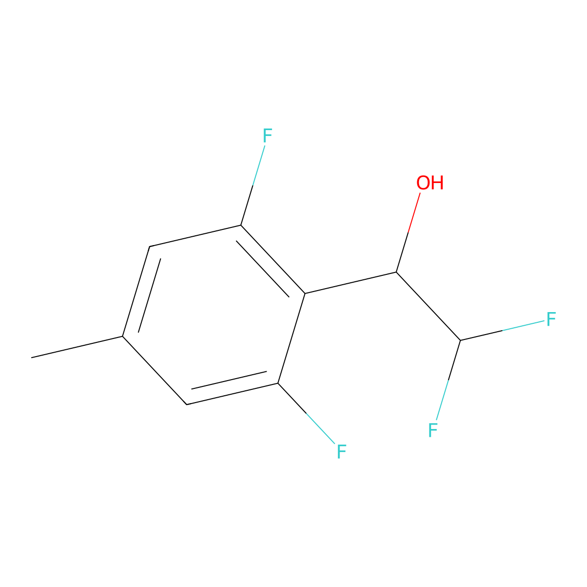 1-(2,6-Difluoro-4-methylphenyl)-2,2-difluoroethan-1-ol molecular structure, CAS 1935398-32-5