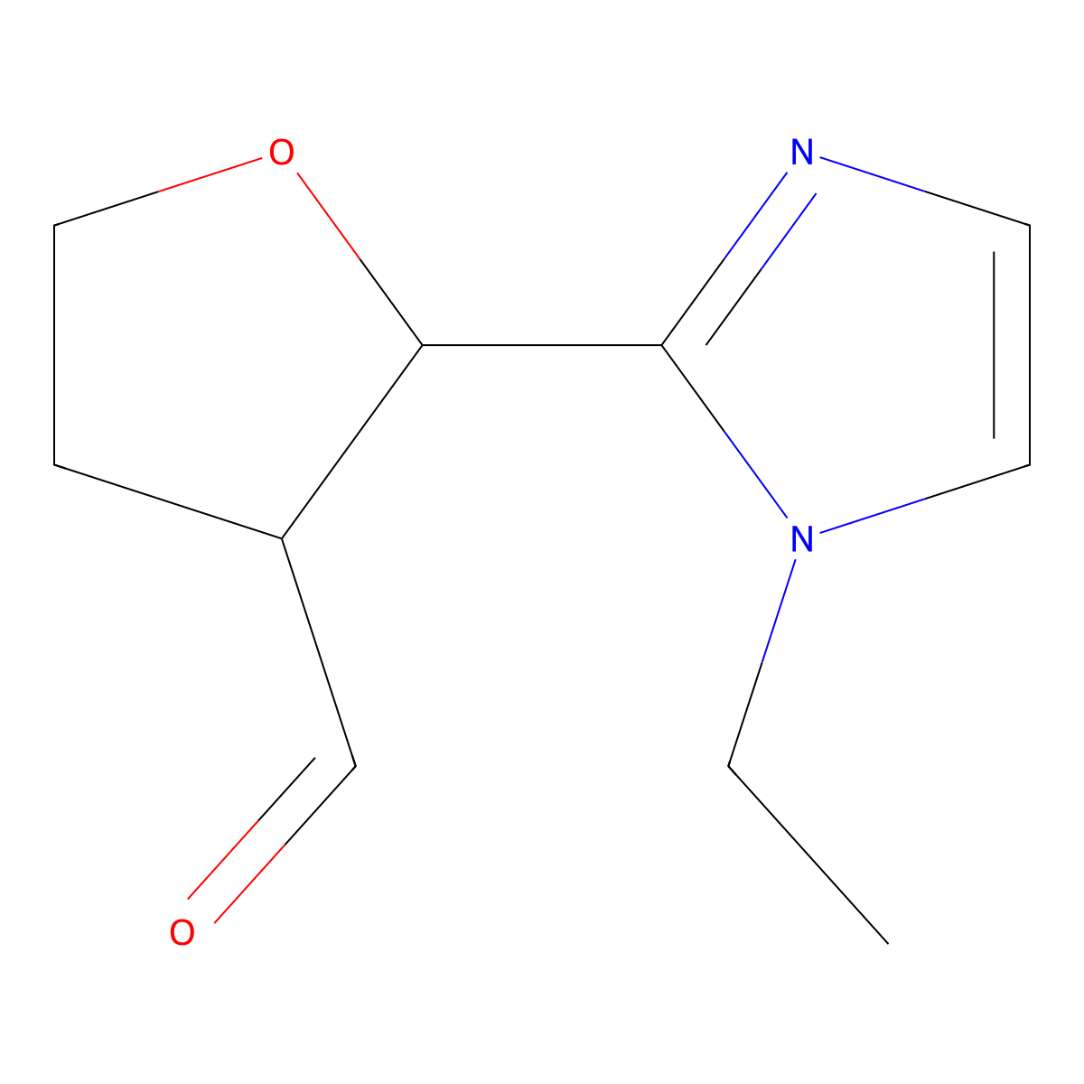 2-(1-Ethyl-1H-imidazol-2-yl)oxolane-3-carbaldehyde molecular structure, CAS 1935399-55-5