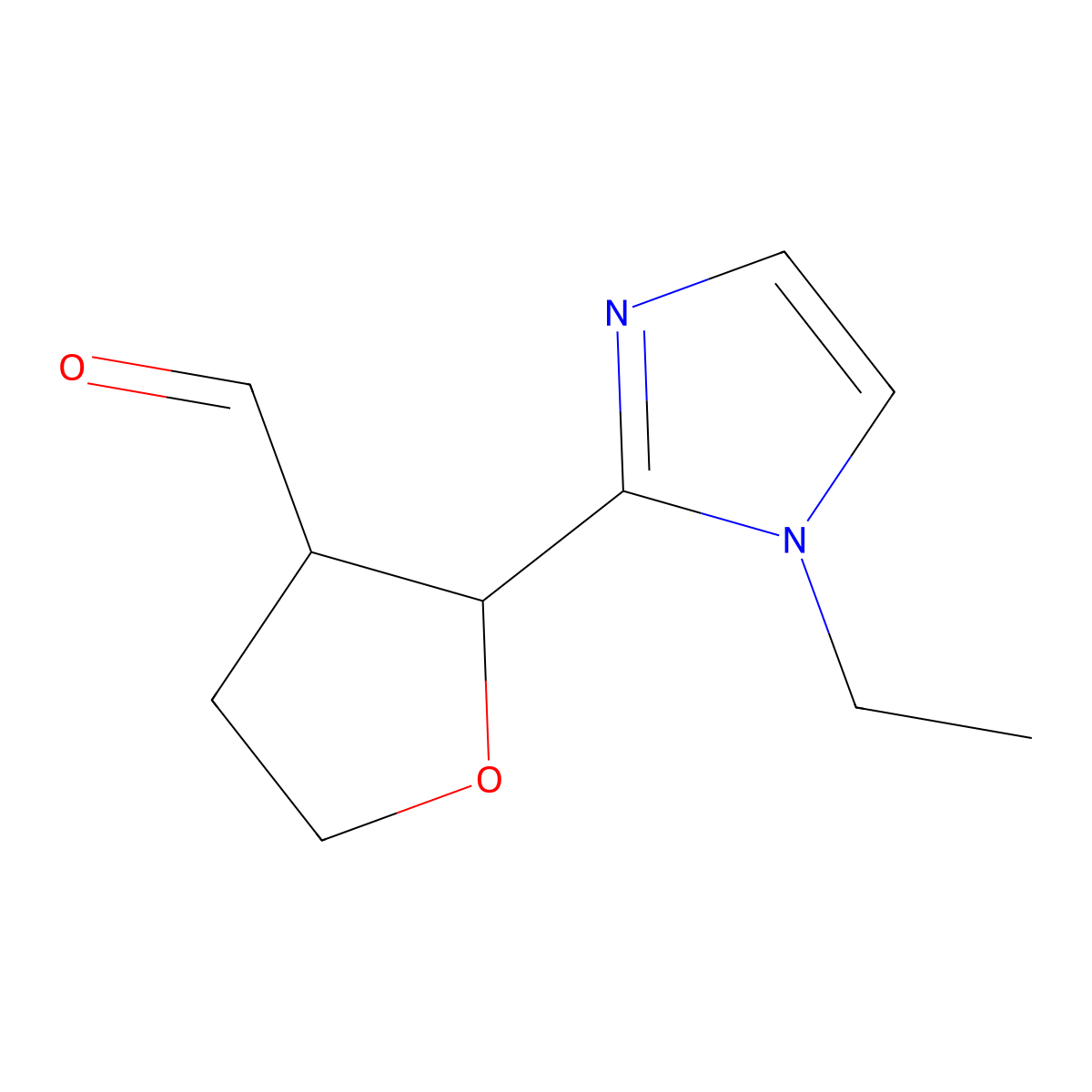 2-(1-Ethyl-1H-imidazol-2-yl)oxolane-3-carbaldehyde molecular structure, CAS 1935399-55-5