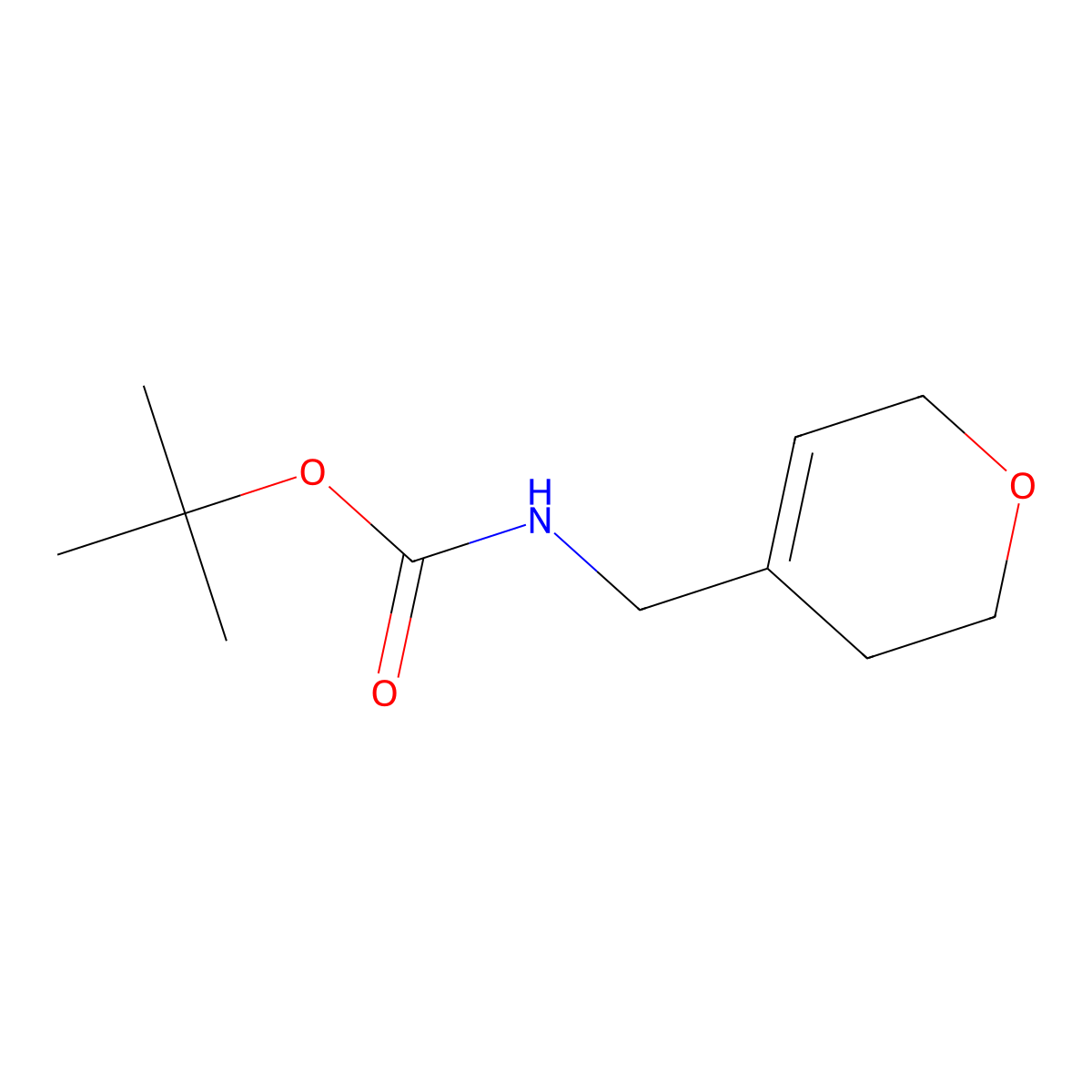 tert-butyl N-((3,6-dihydro-2H-pyran-4-yl)methyl)carbamate molecular structure, CAS 1935399-67-9
