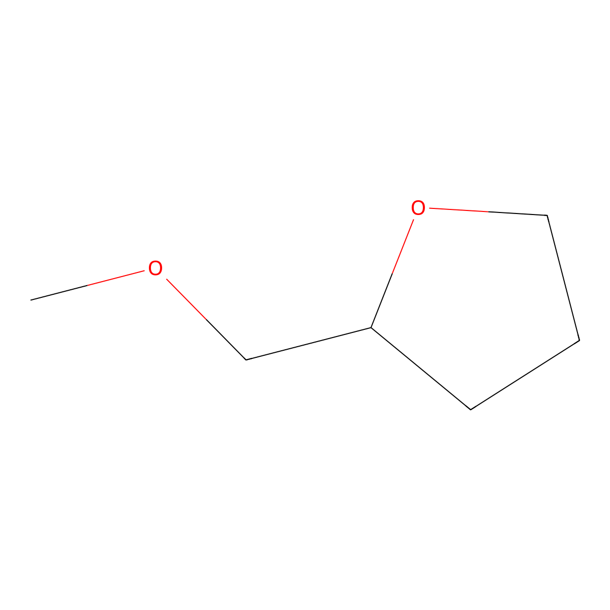 Methyl tetrahydrofurfuryl ether molecular structure, CAS 19354-27-9