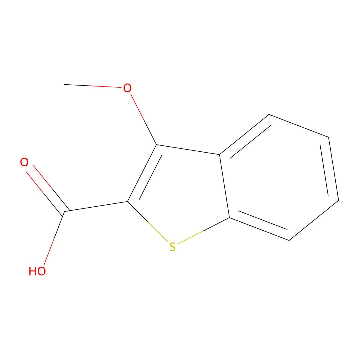 3-Methoxybenzo(b)thiophene-3-carboxylic acid molecular structure, CAS 19354-50-8