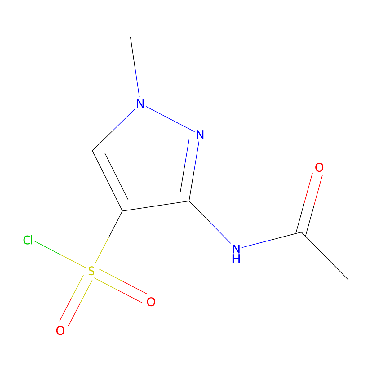 3-acetamido-1-methyl-1H-pyrazole-4-sulfonyl chloride molecular structure, CAS 1935400-54-6