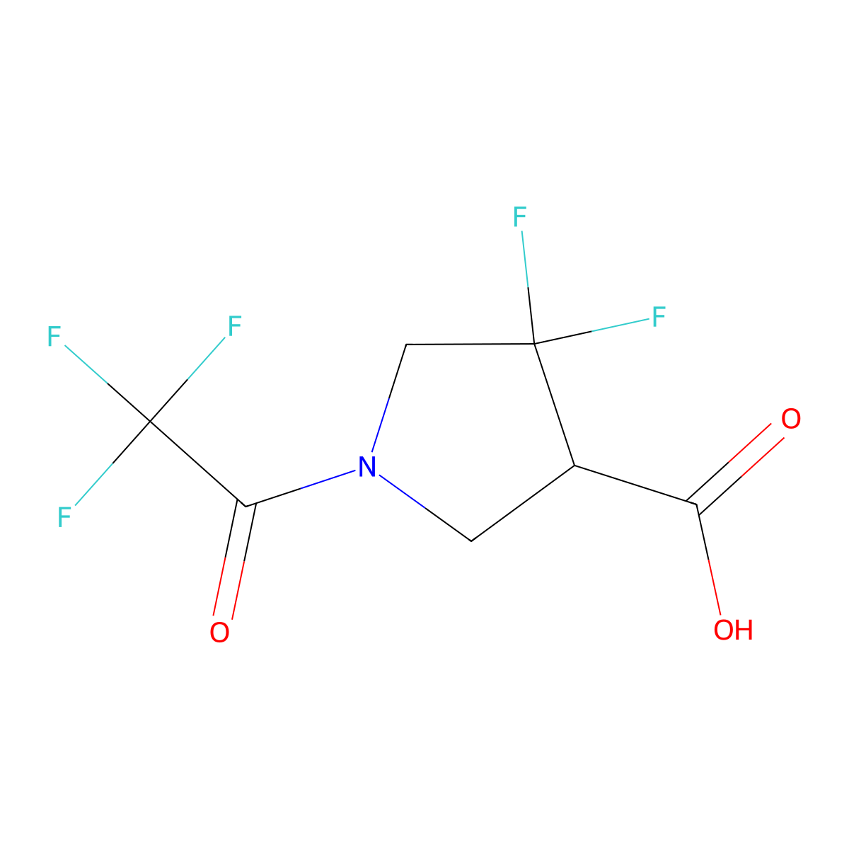 4,4-Difluoro-1-(trifluoroacetyl)pyrrolidine-3-carboxylic acid molecular structure, CAS 1935403-37-4