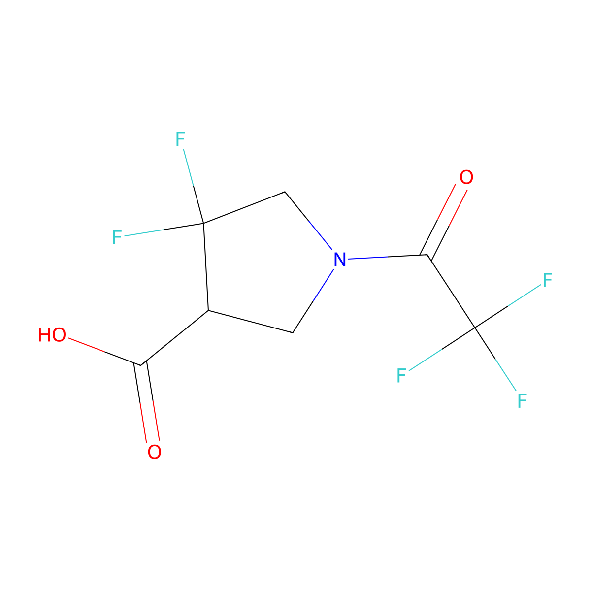 4,4-Difluoro-1-(trifluoroacetyl)pyrrolidine-3-carboxylic acid molecular structure, CAS 1935403-37-4