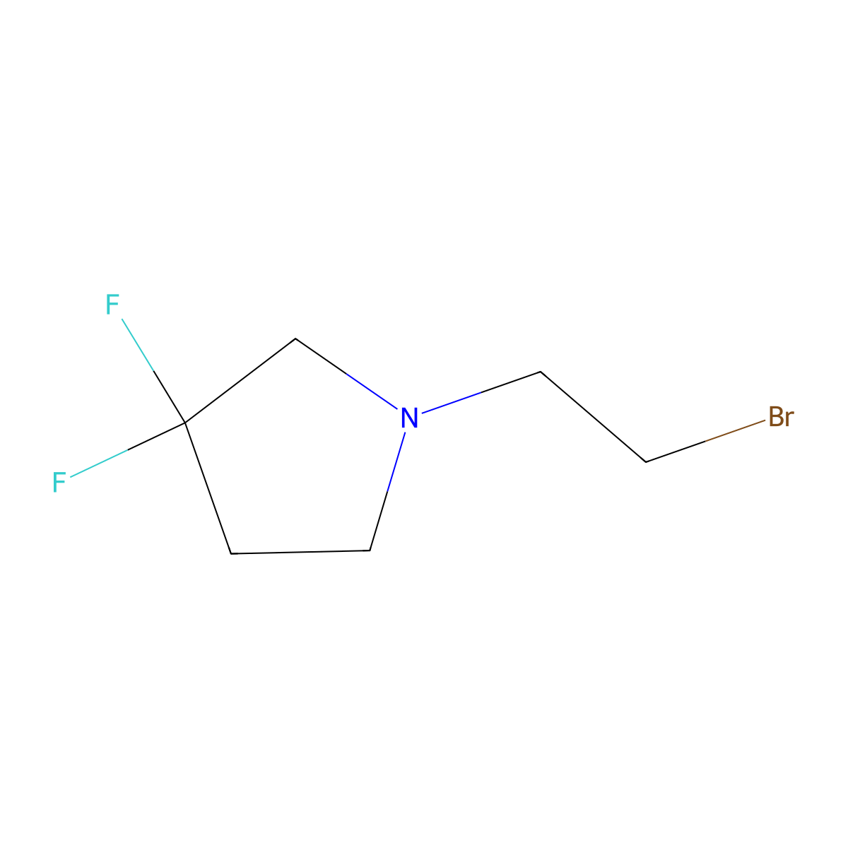 1-(2-Bromoethyl)-3,3-difluoropyrrolidine molecular structure, CAS 1935404-13-9