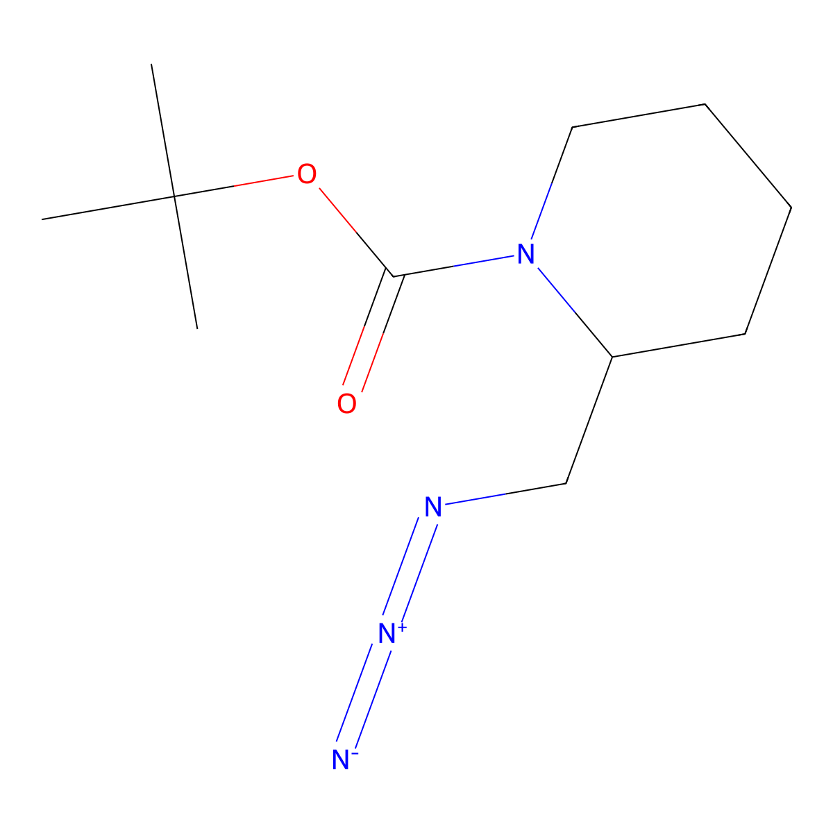 Tert-butyl 2-(azidomethyl)piperidine-1-carboxylate molecular structure, CAS 1935404-92-4