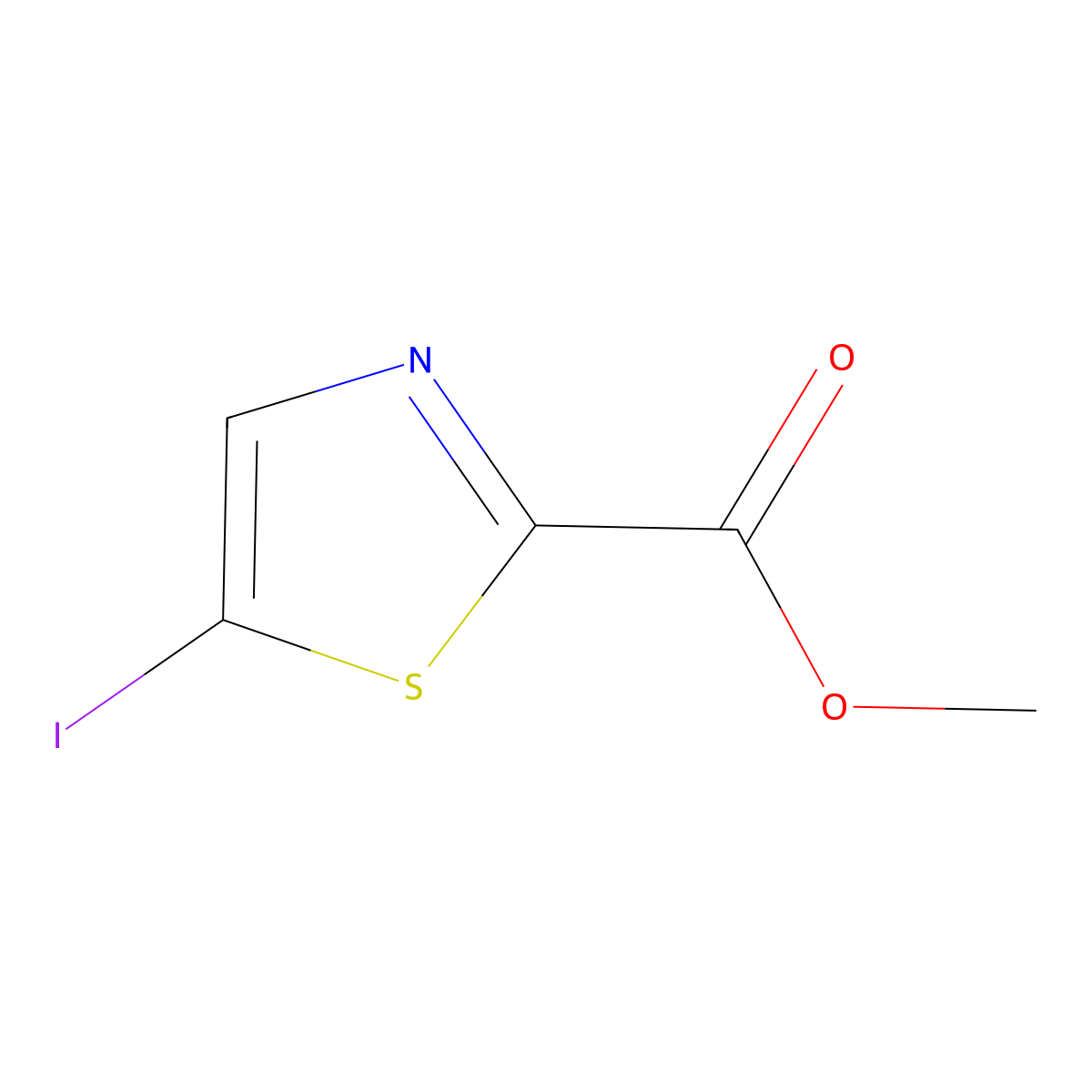 Methyl 5-iodo-1,3-thiazole-2-carboxylate molecular structure, CAS 1935412-40-0