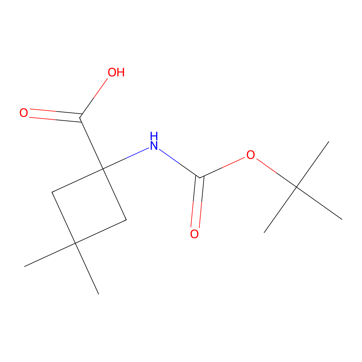 1-(((Tert-butoxy)carbonyl)amino)-3,3-dimethylcyclobutane-1-carboxylic acid molecular structure, CAS 1935413-64-1