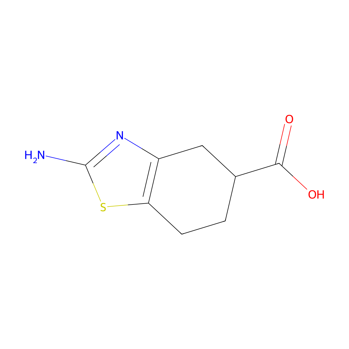 2-Amino-4,5,6,7-tetrahydro-1,3-benzothiazole-5-carboxylic acid molecular structure, CAS 1935418-33-9