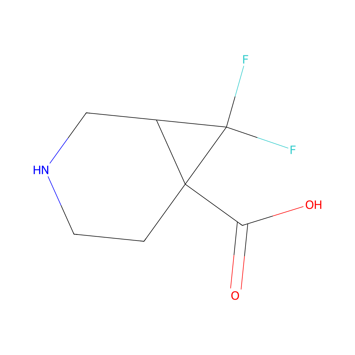 7,7-Difluoro-3-azabicyclo[4.1.0]heptane-6-carboxylic acid molecular structure, CAS 1935422-29-9