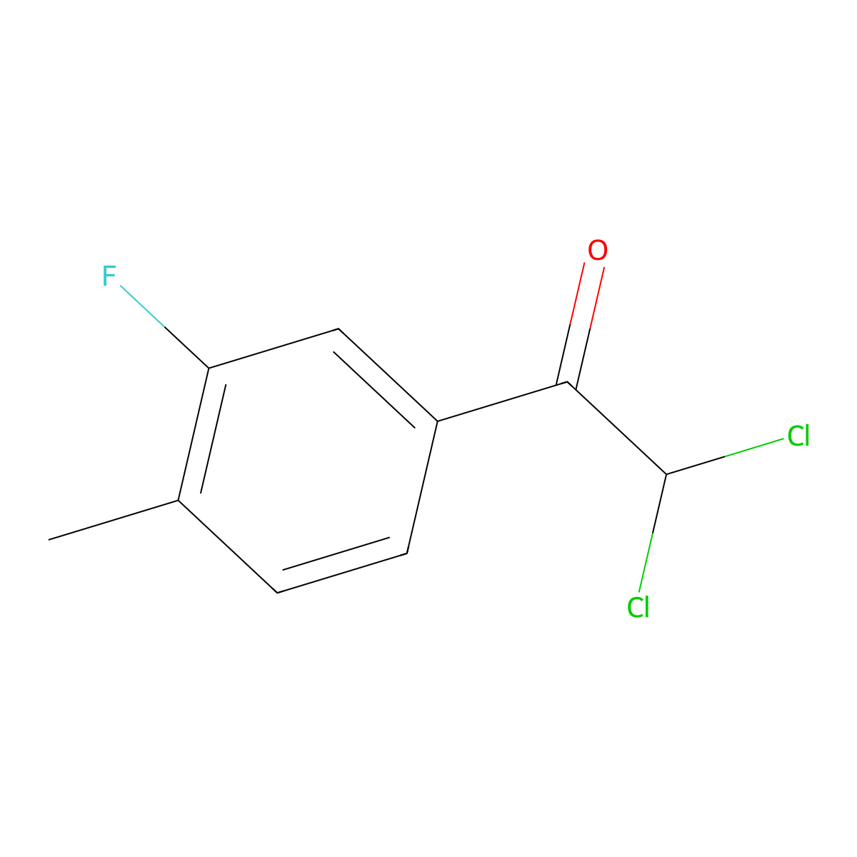 2,2-Dichloro-1-(3-fluoro-4-methylphenyl)ethanone molecular structure, CAS 1935424-18-2