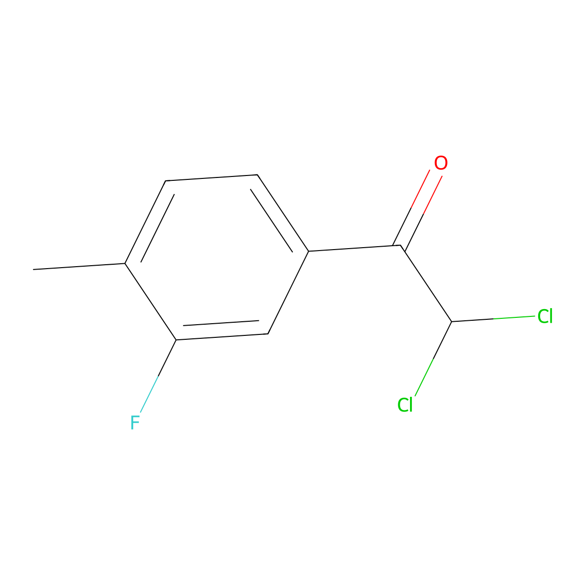2,2-Dichloro-1-(3-fluoro-4-methylphenyl)ethanone molecular structure, CAS 1935424-18-2