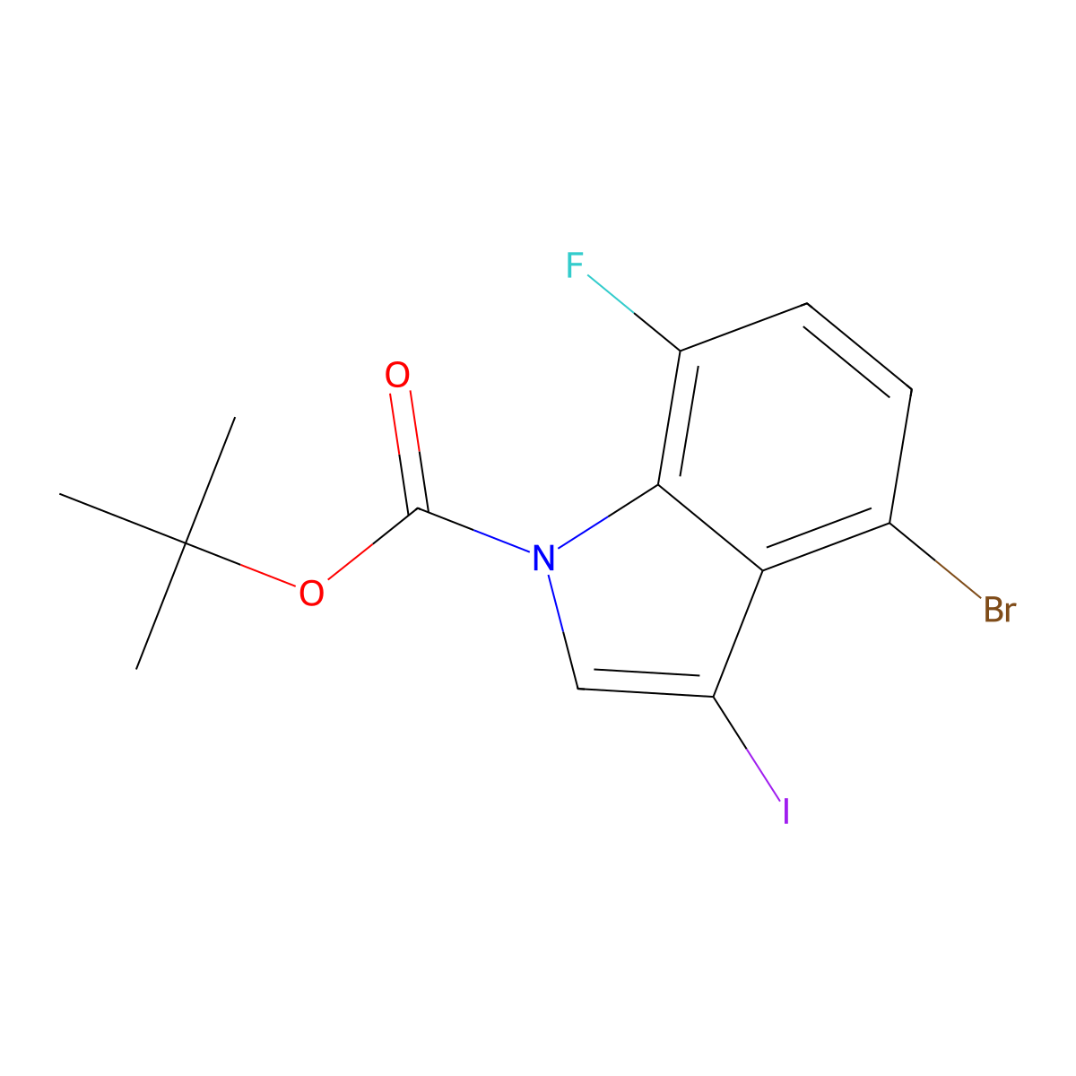 tert-Butyl 4-bromo-7-fluoro-3-iodo-1H-indole-1-carboxylate molecular structure, CAS 1935425-70-9
