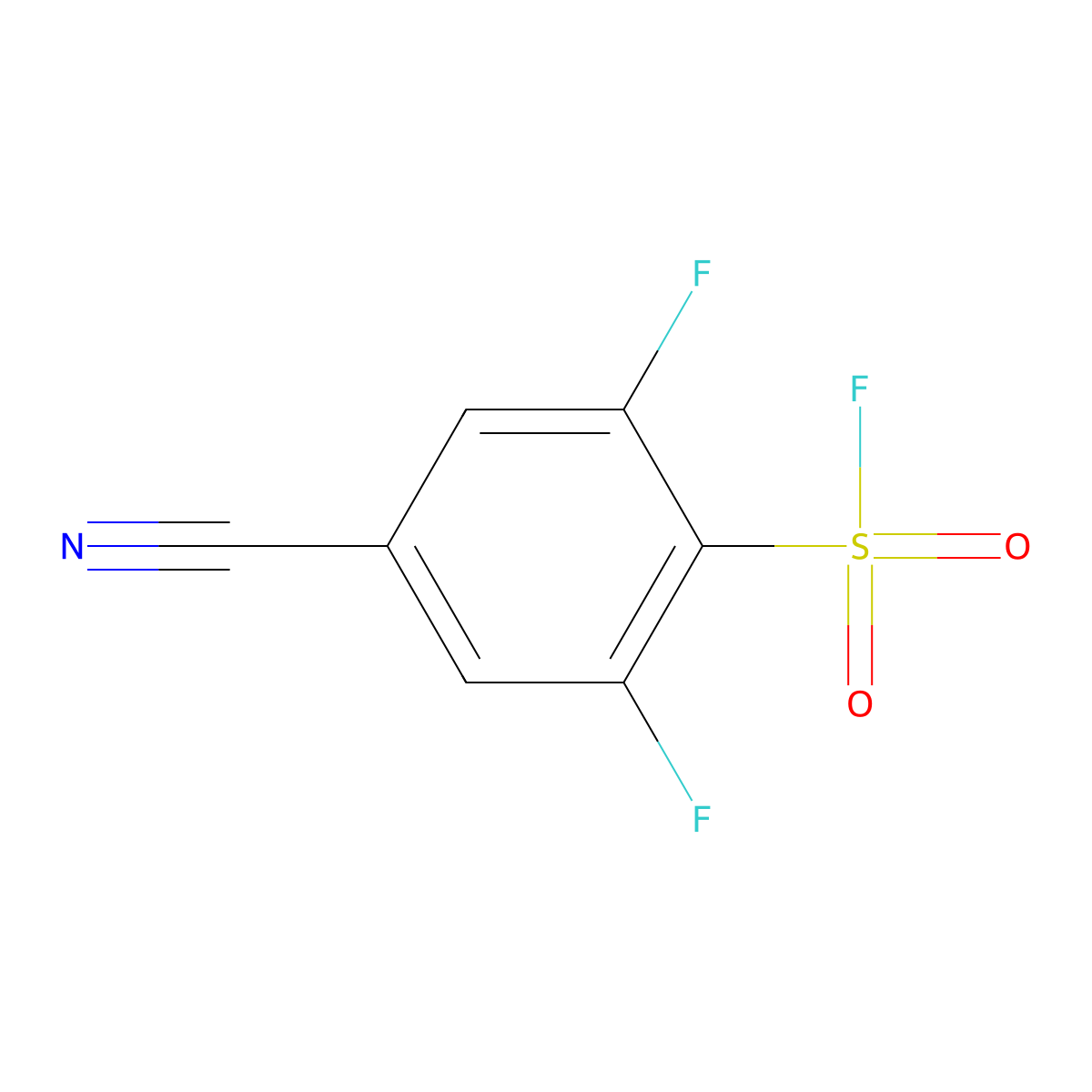 4-Cyano-2,6-difluorobenzene-1-sulfonyl fluoride molecular structure, CAS 1935431-09-6