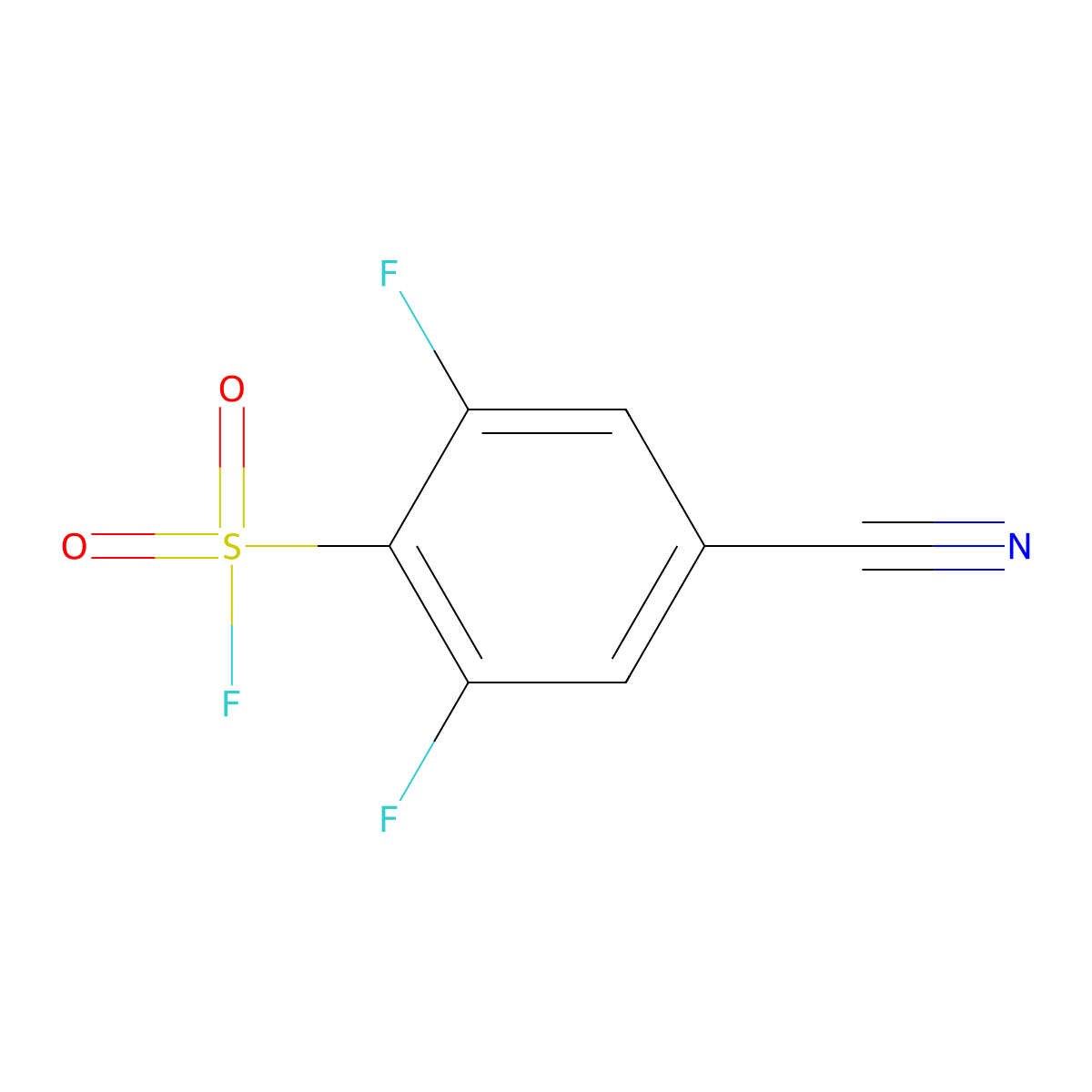 4-Cyano-2,6-difluorobenzene-1-sulfonyl fluoride molecular structure, CAS 1935431-09-6