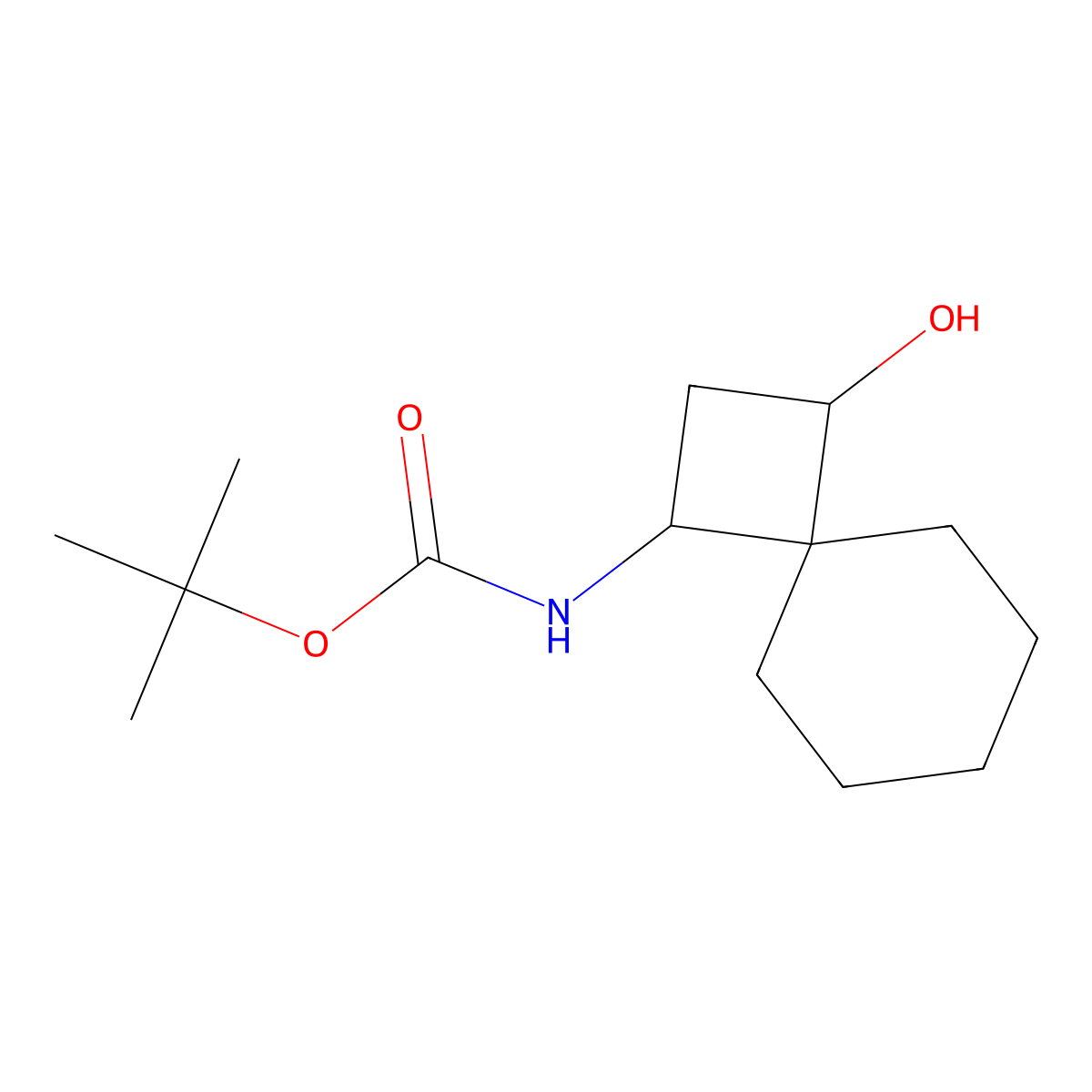 tert-butyl N-(3-hydroxyspiro(3.5)nonan-1-yl)carbamate molecular structure, CAS 1935432-41-9