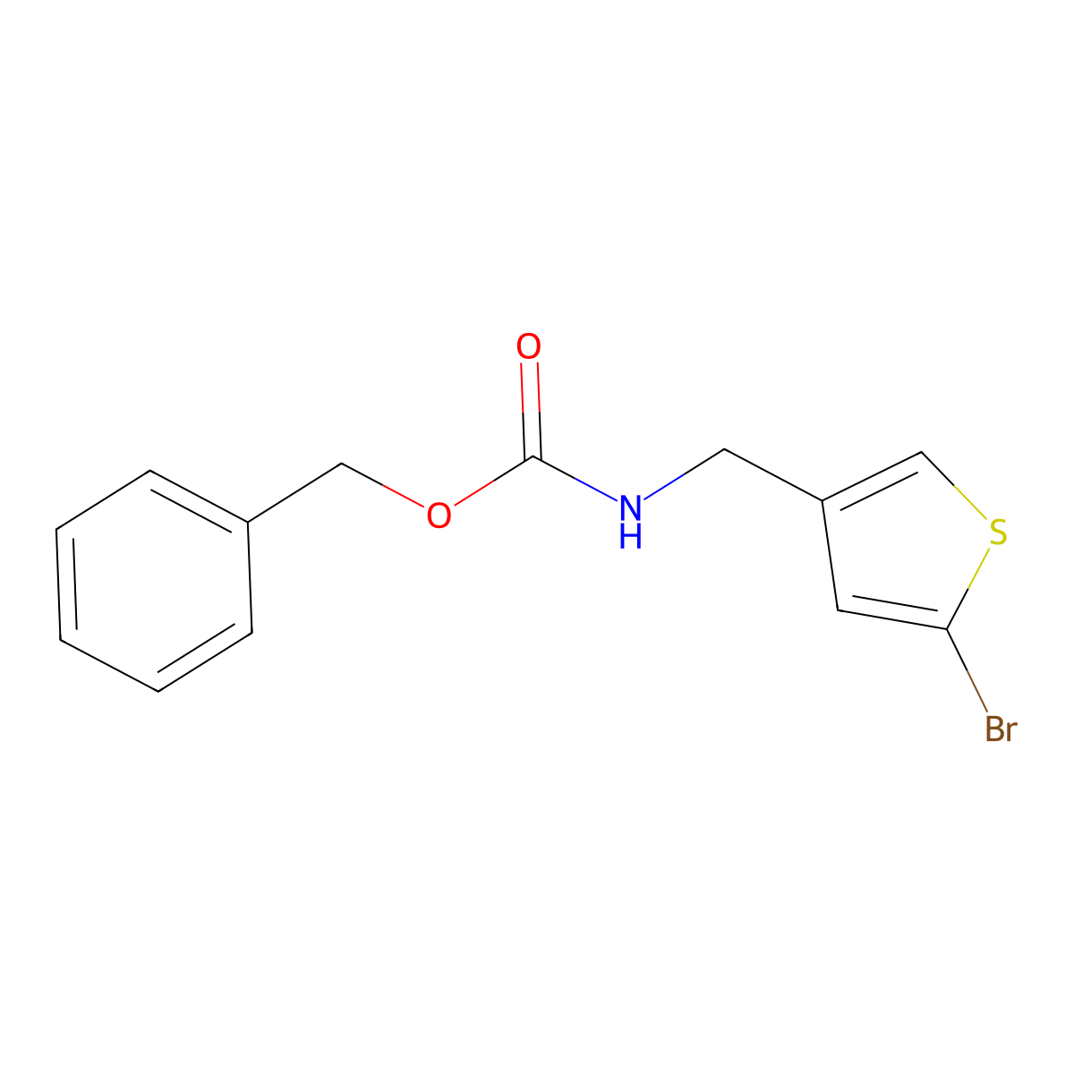benzyl N-[(5-bromothiophen-3-yl)methyl]carbamate molecular structure, CAS 1935443-00-7