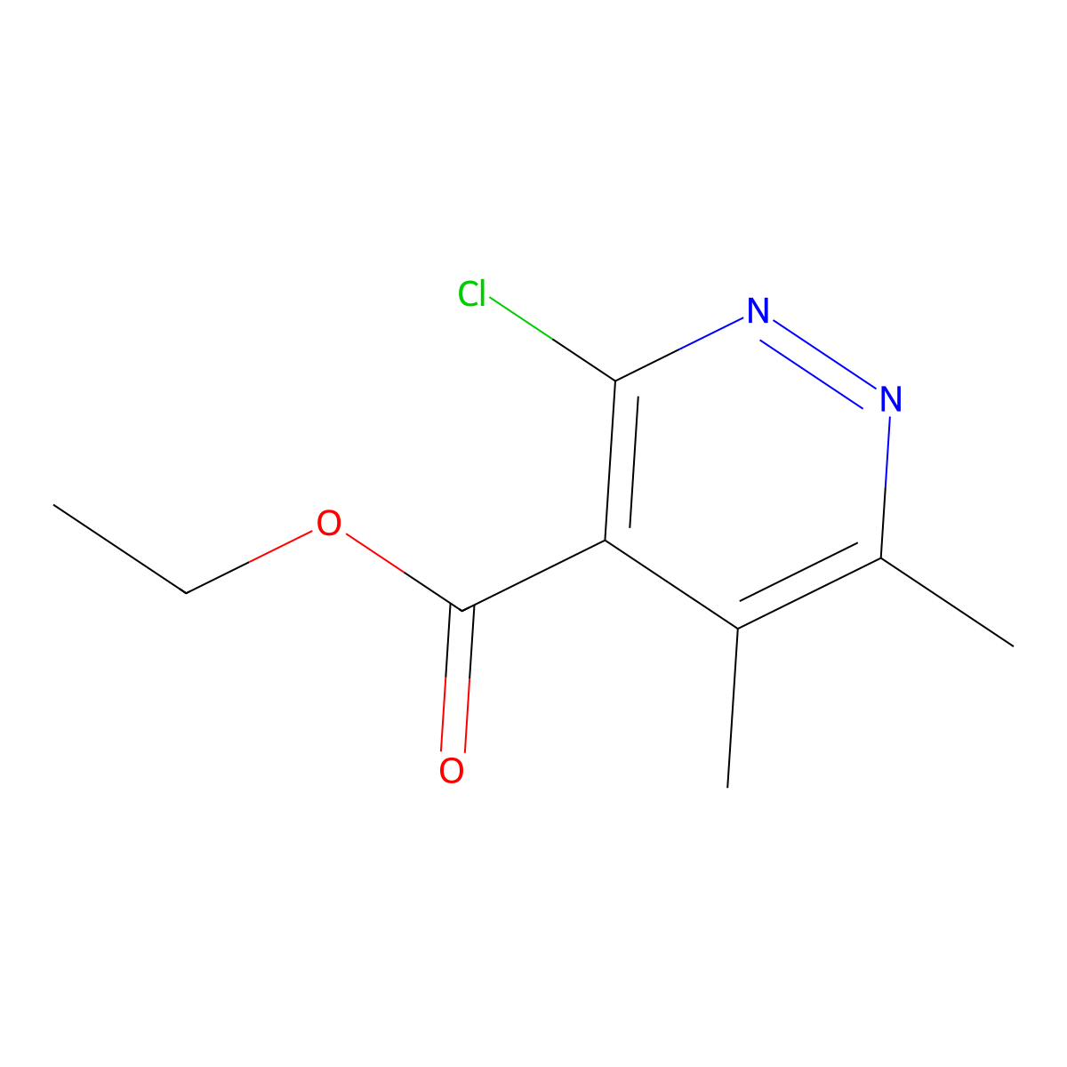 Ethyl 3-chloro-5,6-dimethylpyridazine-4-carboxylate molecular structure, CAS 1935445-81-0