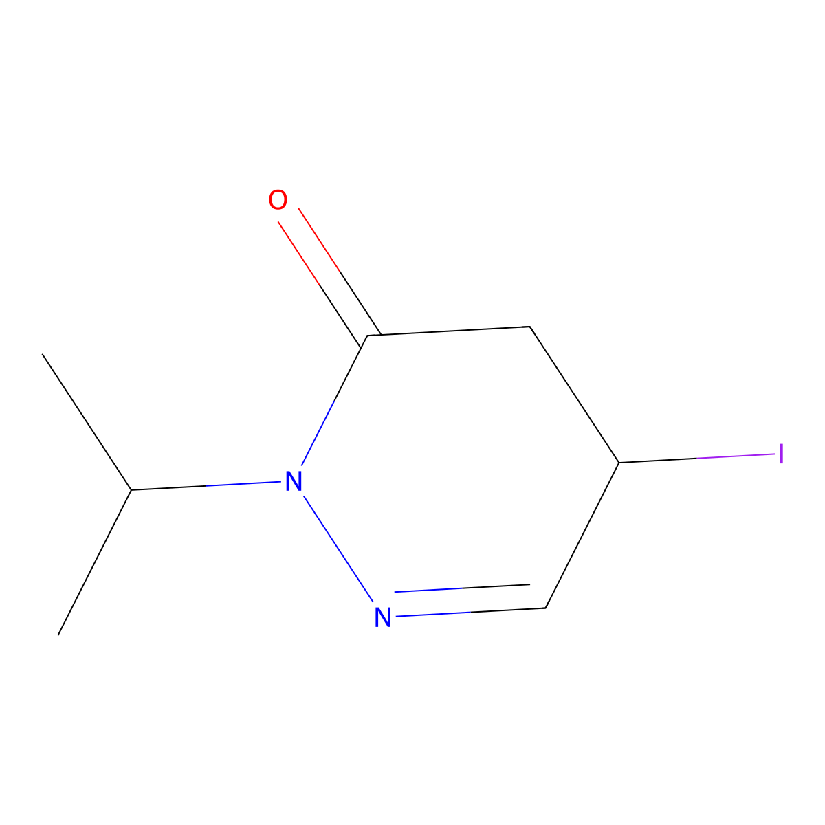 5-iodo-2-isopropyl-4,5-dihydropyridazin-3(2H)-one molecular structure, CAS 1935447-34-9