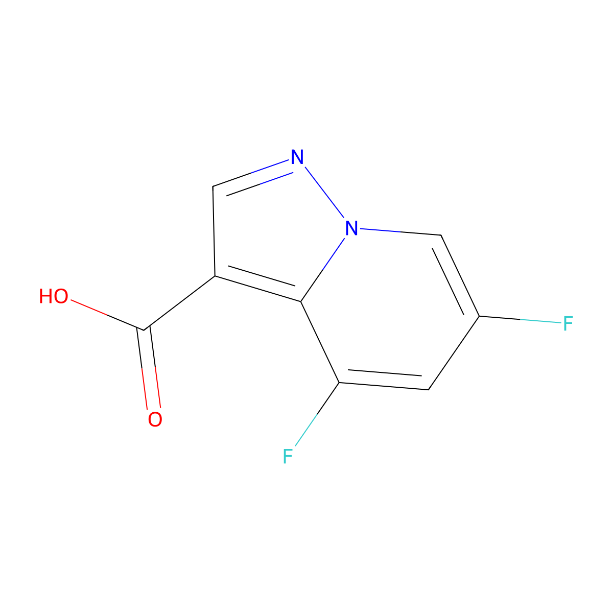 4,6-Difluoropyrazolo[1,5-a]pyridine-3-carboxylic acid molecular structure, CAS 1935451-29-8