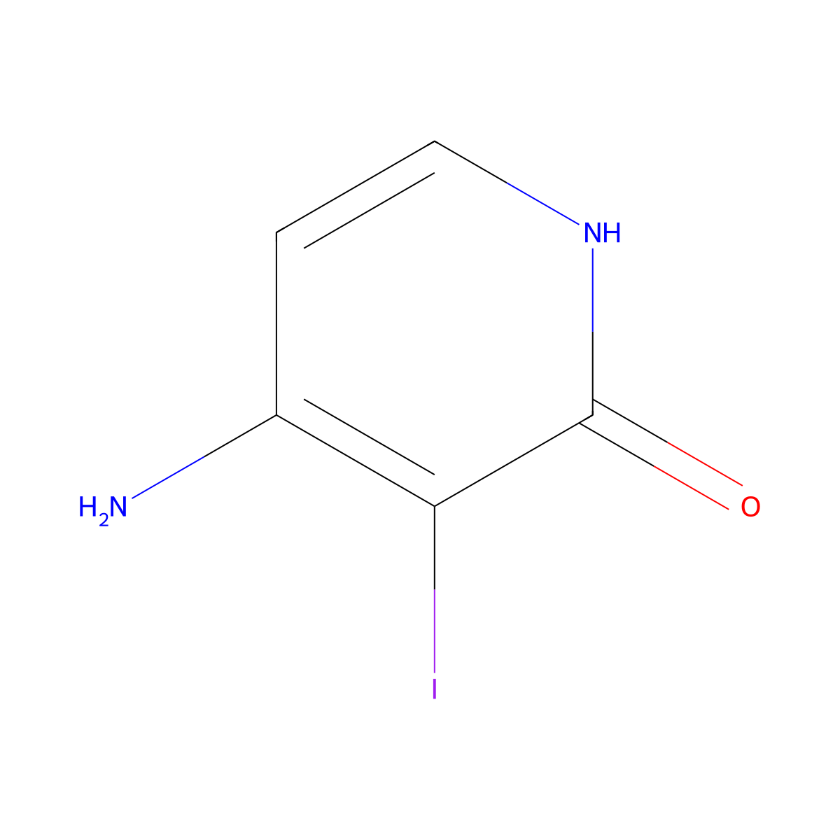 4-Amino-3-iodopyridin-2(1H)-one molecular structure, CAS 1935453-21-6