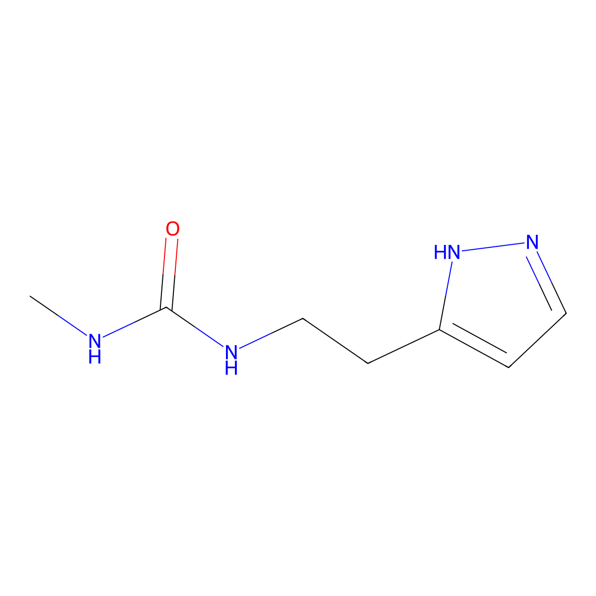 3-methyl-1-[2-(1H-pyrazol-3-yl)ethyl]urea molecular structure, CAS 1935456-36-2