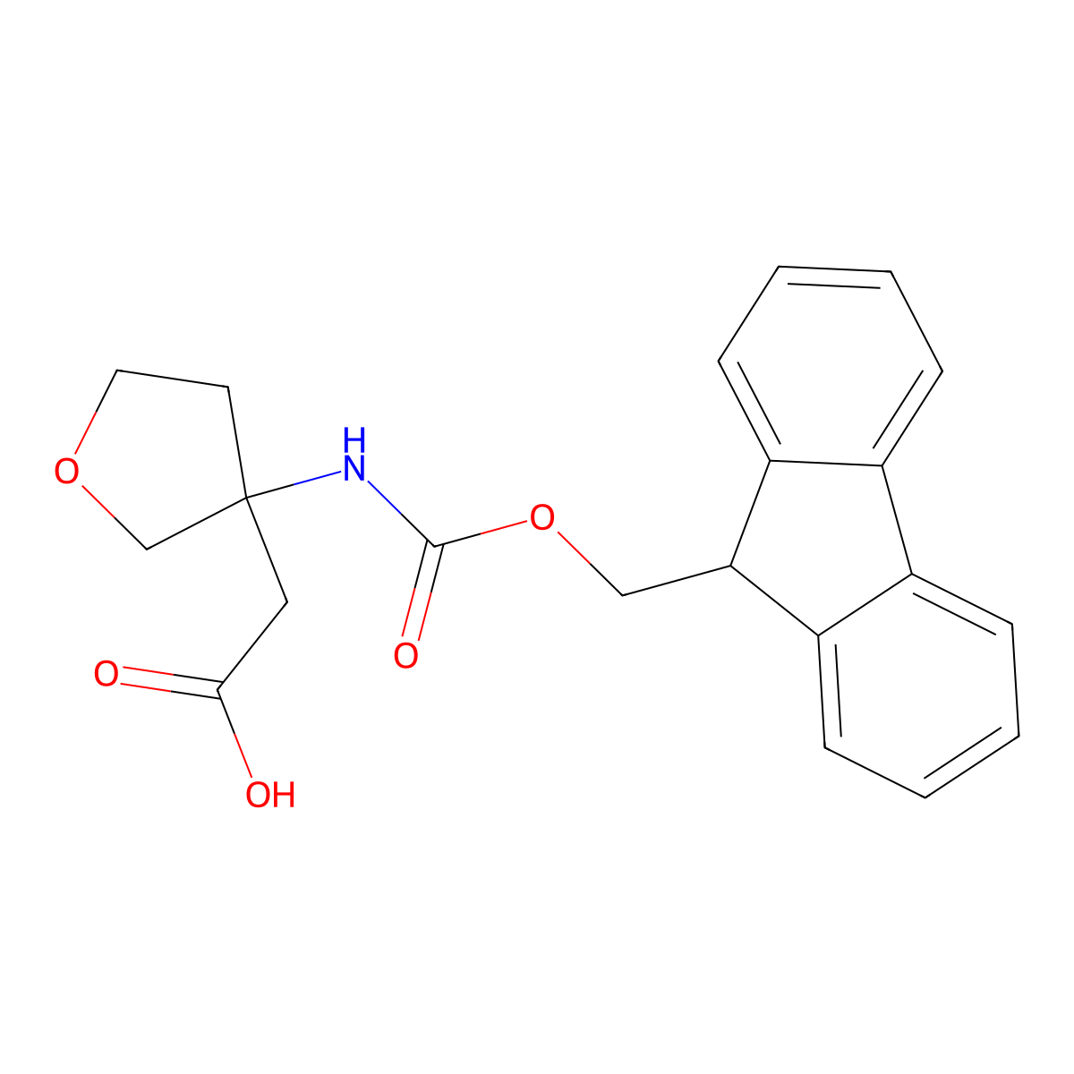 2-[3-({[(9H-fluoren-9-yl)methoxy]carbonyl}amino)oxolan-3-yl]acetic acid molecular structure, CAS 1935458-78-8