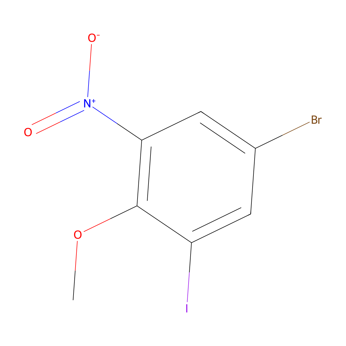4-Bromo-2-iodo-6-nitroanisole molecular structure, CAS 1935459-09-8