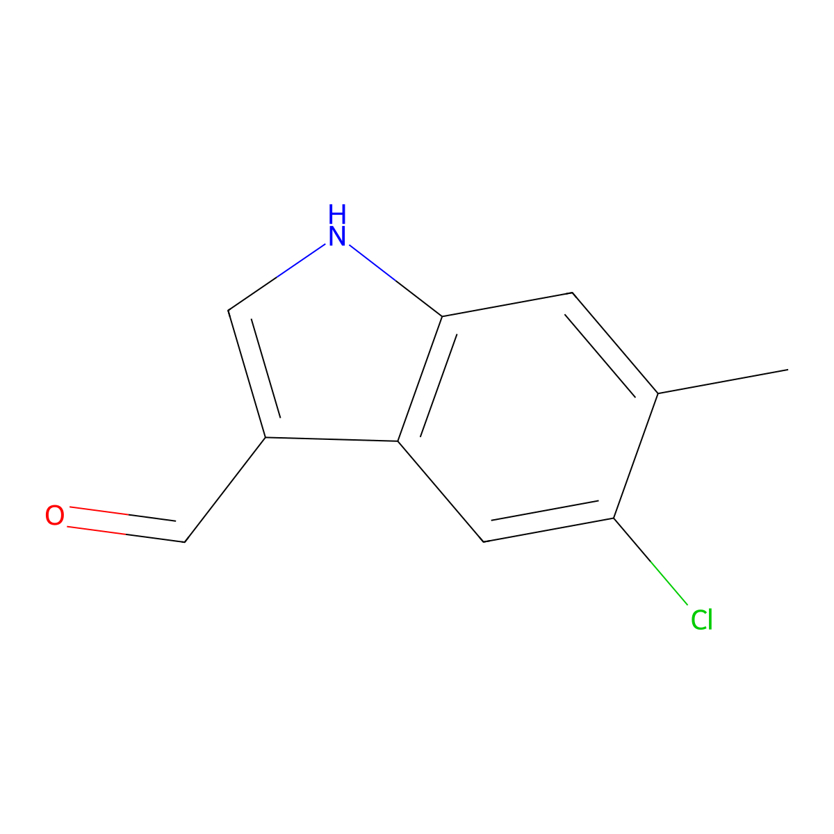 5-Chloro-6-methyl-1H-indole-3-carbaldehyde molecular structure, CAS 1935459-78-1