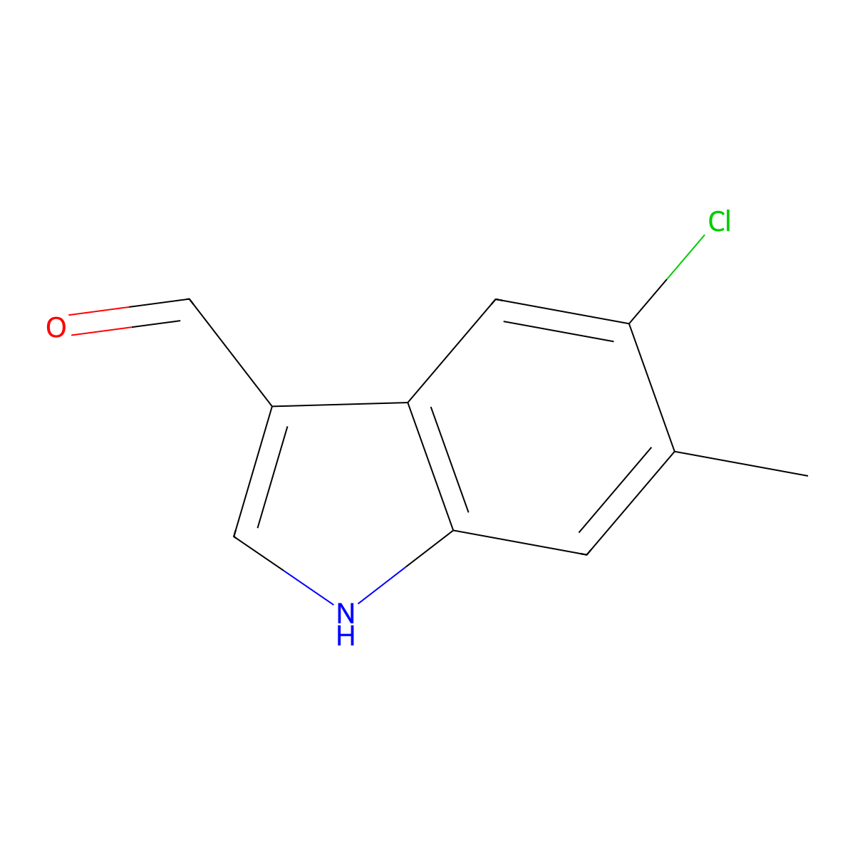 5-Chloro-6-methyl-1H-indole-3-carbaldehyde molecular structure, CAS 1935459-78-1