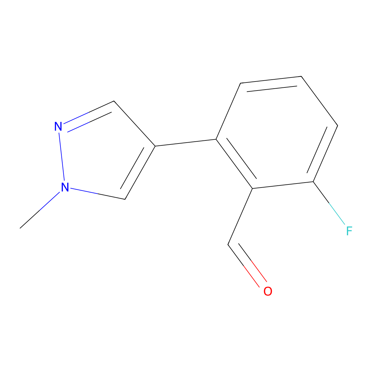2-Fluoro-6-(1-methyl-1H-pyrazol-4-yl)benzaldehyde molecular structure, CAS 1935464-76-8